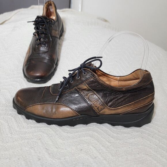 Womens‎ Think! Laceup Brown Leather Oxford Shoes  Eu Size 37 US Size 6 A053 READ - Picture 1 of 16